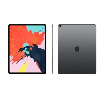 Front, side, and back views of a sleek Apple iPad with colorful display.