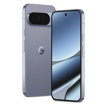 Sleek Google smartphone showcasing front display and rear camera design.