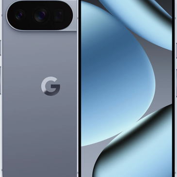 Front and back view of a sleek Google Pixel smartphone in gray.
