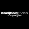 Black and white logo for Coalition Fives, reading 'Everyone' below.
