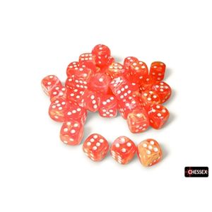 12mm 36d6 Festive: Dahlia/White Dice