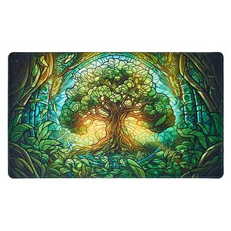 Playmat: Stained Glass- Mythical Forest (24" x 14")