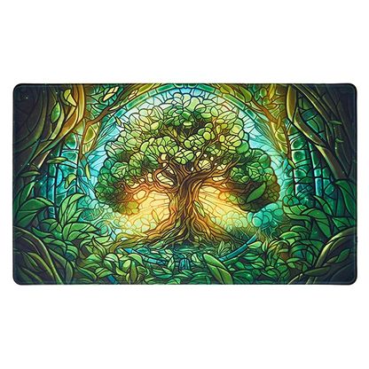 Playmat: Stained Glass- Mythical Forest (24" x 14")