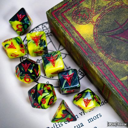 YELLOW SIGN DICE - BLOOD EDITION POLYHEDRAL SET