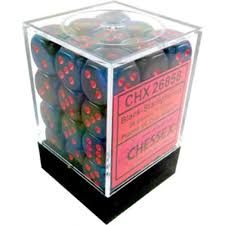 Gemini® 12mm d6 Black-Starlight/red Dice Block™ (36 dice)
