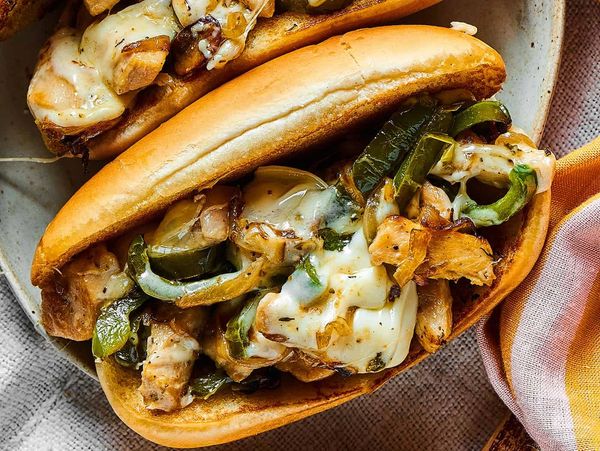 Chicken Philly with peppers and onions