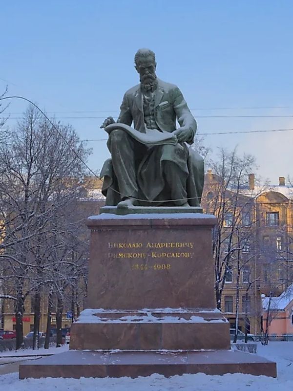 Statue of Nikolai Rimsky Korsakov in Theater Square - St. Petersburg