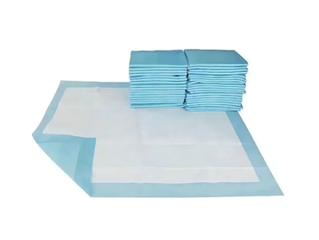 Pañales desechables azules apilados.