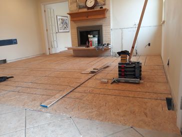 Subfloor installation.