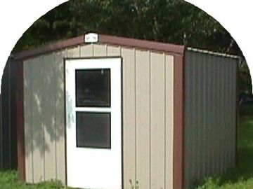 Garden Shed.  Durable built to last.  Comes standard with walk door.