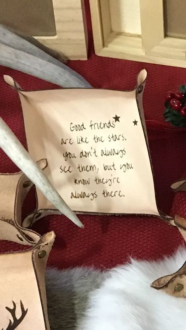 Friends are like stars leather tray