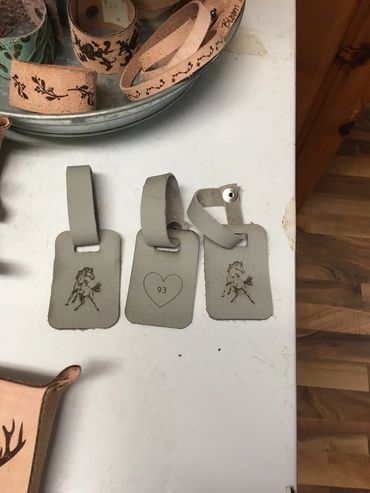 Luggage Tag, bag tag, leather, gray