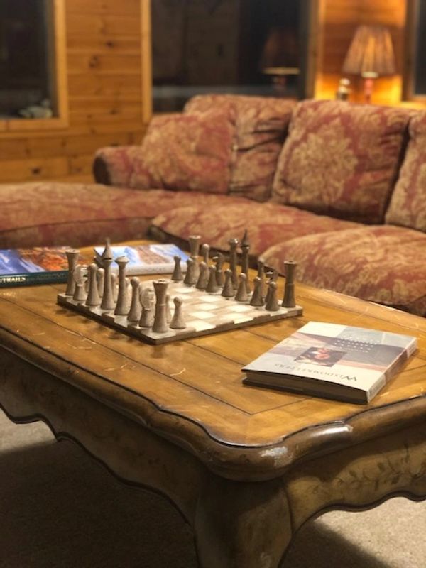 Chess at Luxury Cabin Rental- ADK Camp Cardinal