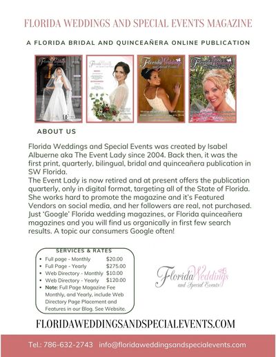 Florida Weddings and Special Events Magazine Online Media Kit Page One