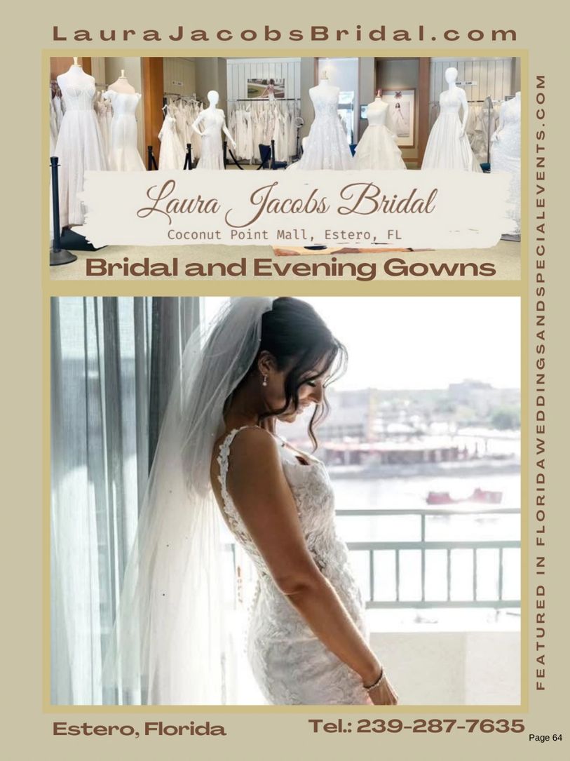 Laura Jacobs Bridal Boutique vendor ad in Florida Weddings and Special Events wedding directory 