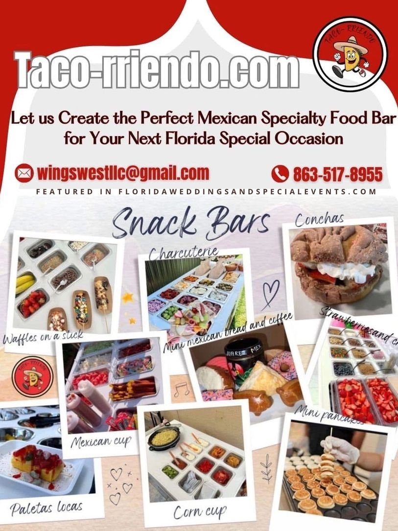 Ad for Taco-rriendo Catering Bar in Florida Weddings and Special Events Madazine