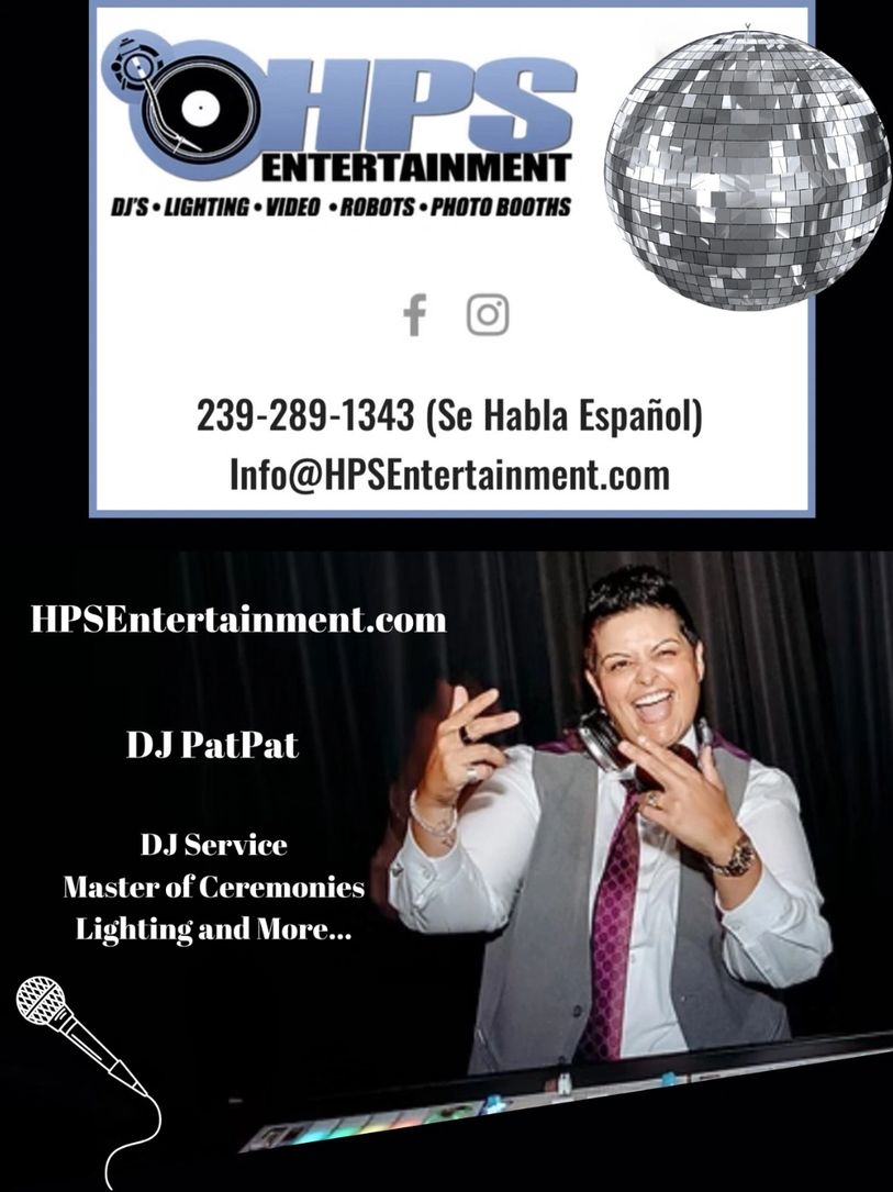 Ad for HPS Entertainment with DJ Pat Pat in Florida Weddings and Special Events Magazine