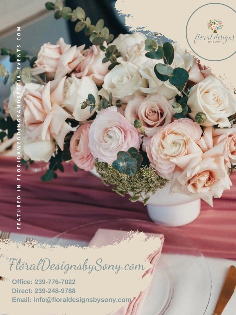 Ad for Floral Designs by Sony in Florida Weddings and Special Events Magazine