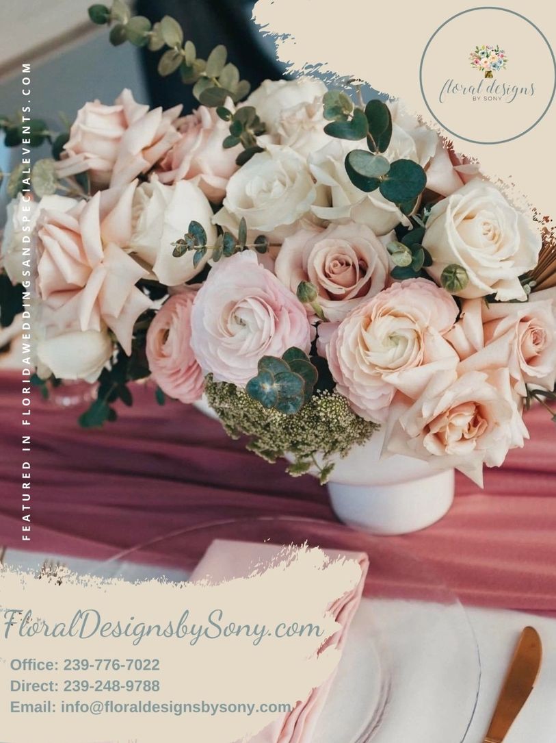 Ad for Floral Designs by Sony in Florida Weddings and Special Events Magazine
