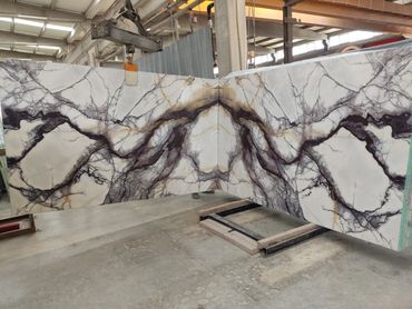 Polished Paonazzo Marble slabs ready for export