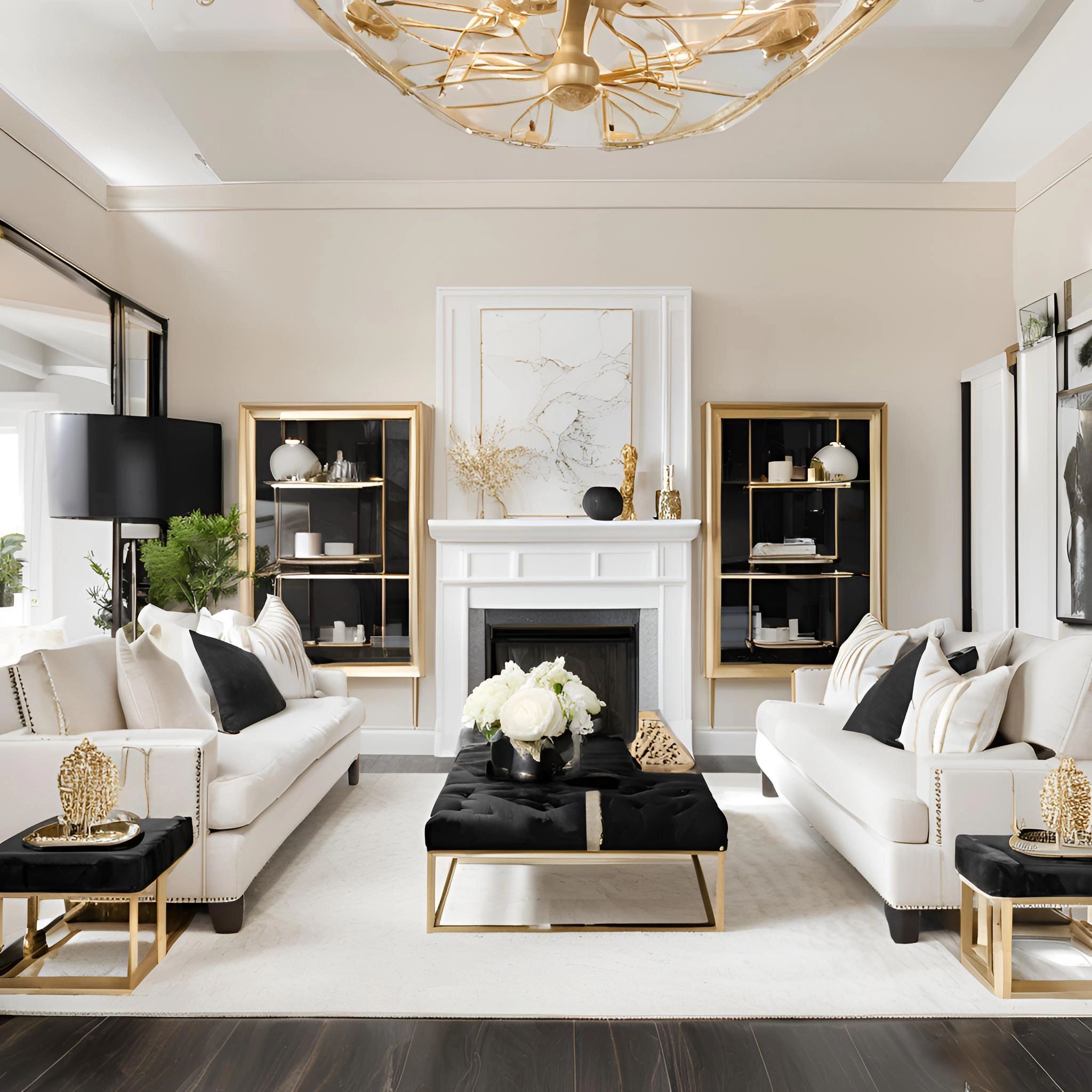 Luxury bespoke living room, Luxury home organization in Minnesota – styled living room after decluttering