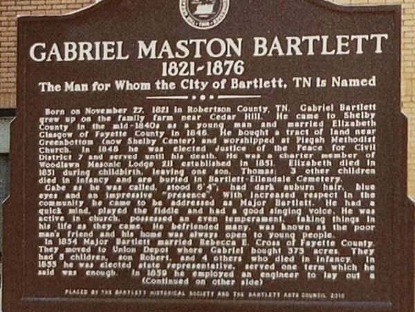 Gabriel M. Bartlett Historic Marker