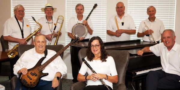 Eight members of the Riverboat Jazz Band