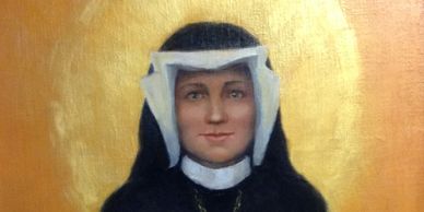 Detail of Ste. Faustina, oil on canvas, Private collection Our Lady of Fatima Church