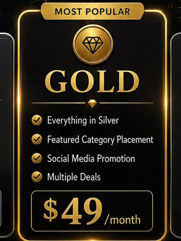 Platinum package offers premium business features for $99/month.
