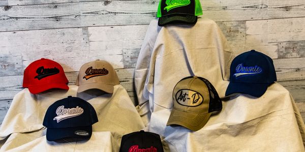 Custom embroidered hats. 