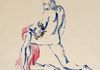"Maya Plisetskaya and Aleksander Godunov in "Death of the Rose". Monotype. 23 x 19 in