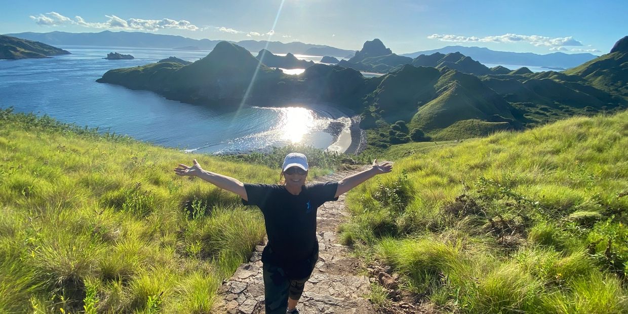 Stephanie celebrating travel in Indonesia