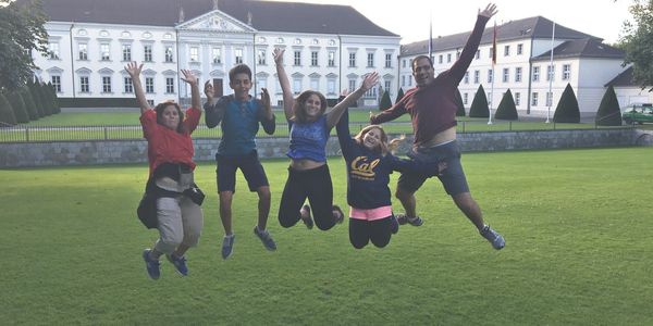 Stephanie and family travelling in Germany