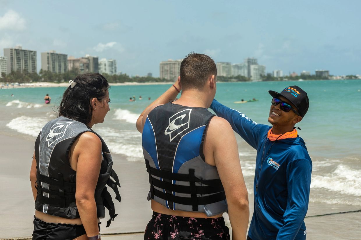 archie jet ski rentals explaining how to ride a jet ski in puerto rico