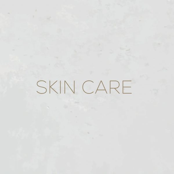 Minimalist image with the words 'SKIN CARE' in simple, elegant font.