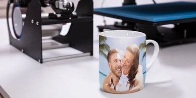 Custom mug, dye sublimation, sublimated printing