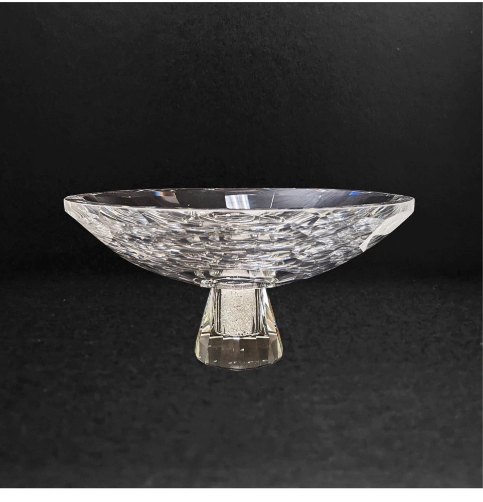 Large Crystal Fruit Bowl with CrystalFilled Base in Diamond Design