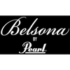 Elegant Belsona by Pearl logo on black background.