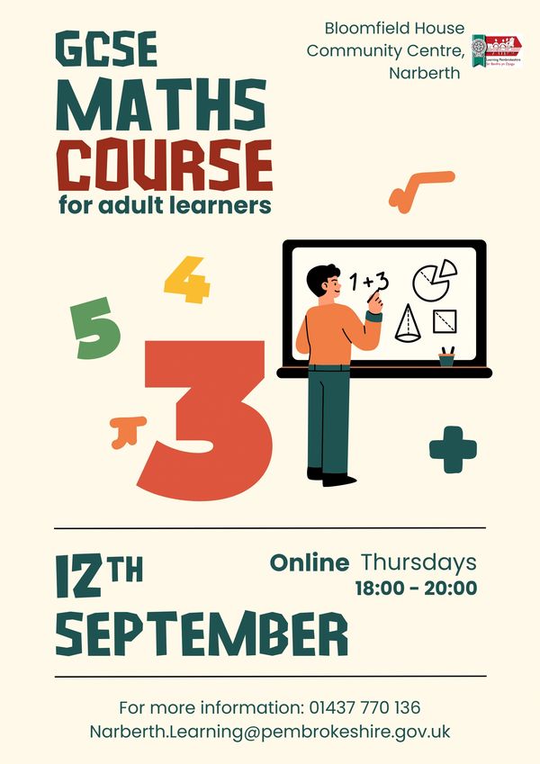 GCSE Maths Course for adult learners
Online
Thursdays 18:00 - 20:00 starting 12/9/24