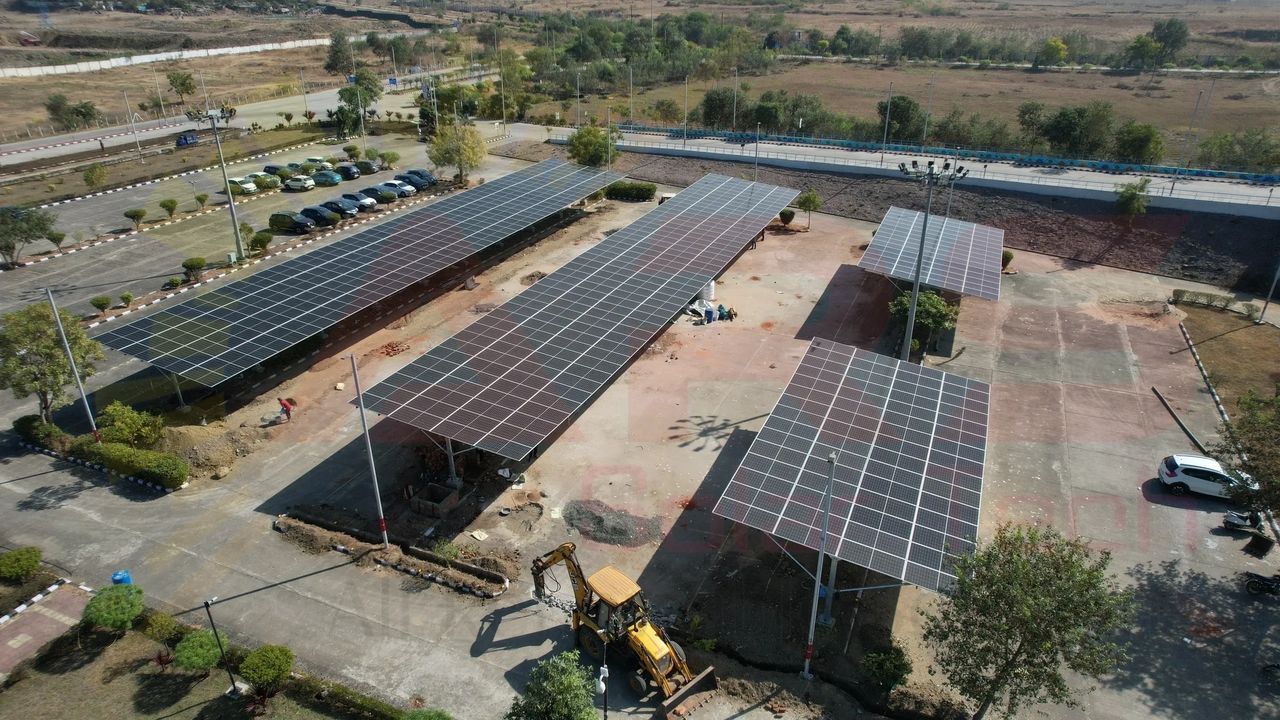 Solar carport installated at Bhopal AirPort MP Solar carport installated at Bhopal AirPort MP