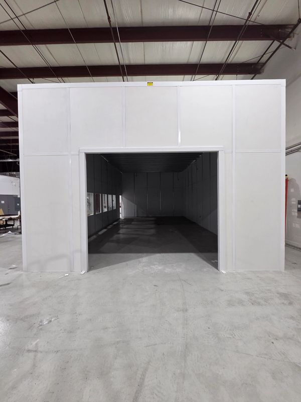 In-Plant modular buildings installations with an opening for a double door in Newark DE,  by SoFlo 