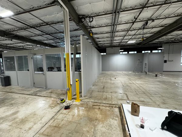 Two modular wall-partition installations for Amazon training services in Boca Raton Florida by SoFlo