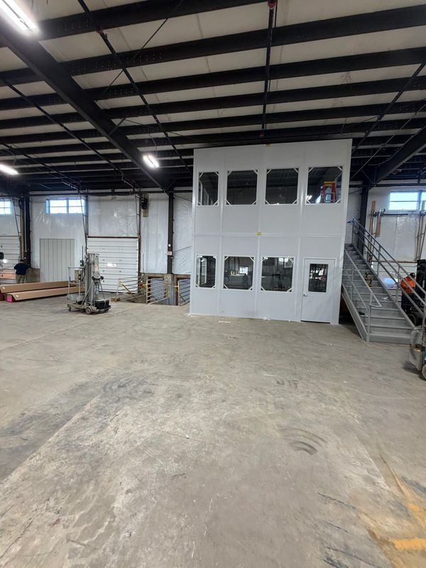 A new two-story modular office installation in Manchester Connecticut by SoFlo  Installations 