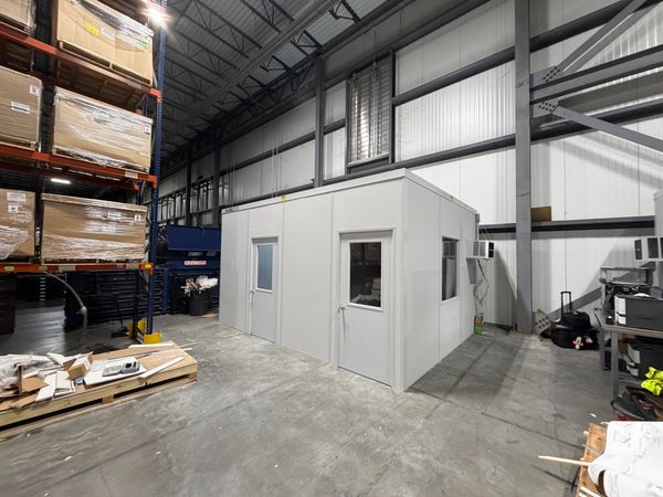 Two modular wall-partition installations in Madison Alabama by SoFlo  Installations nationwide