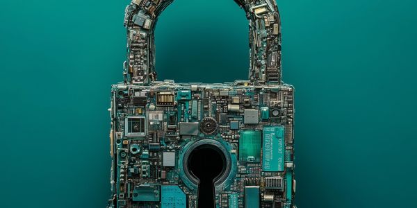 Padlock made from computer parts - AI generated
