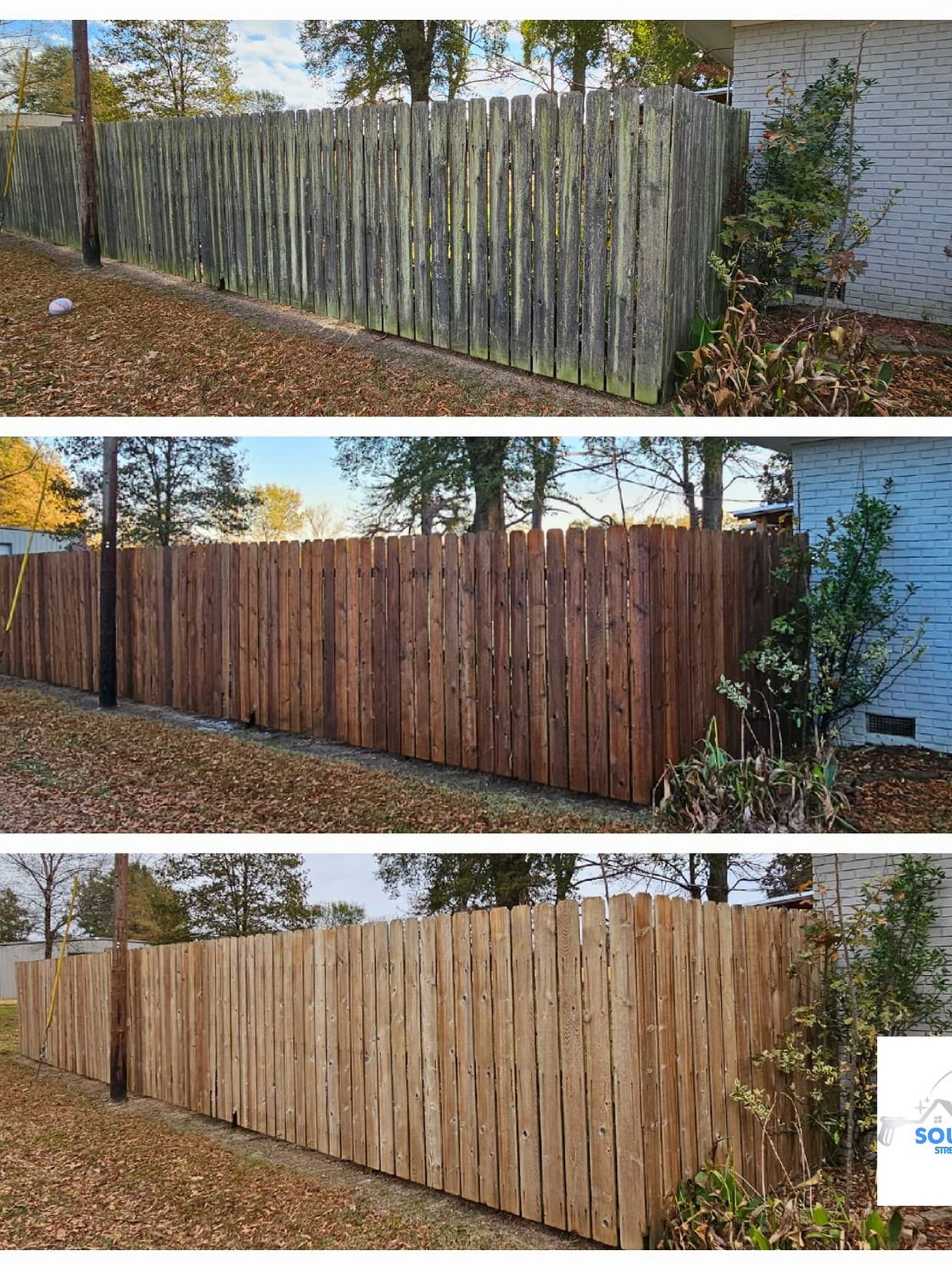  <img src=”fence.jpg” alt=”wood fence before and after receiving a wood cleaning”/>
