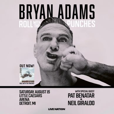Bryan Adams concert poster with a punch-themed image.