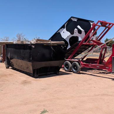 A few of our 21 yard trash cows! We are able to get things done efficiently! 