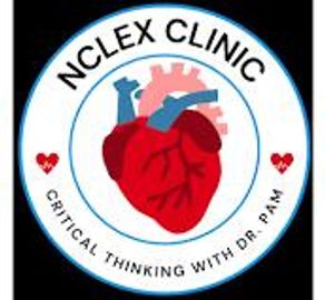 Logo of NCLEX Clinic with a heart image and doctor name.