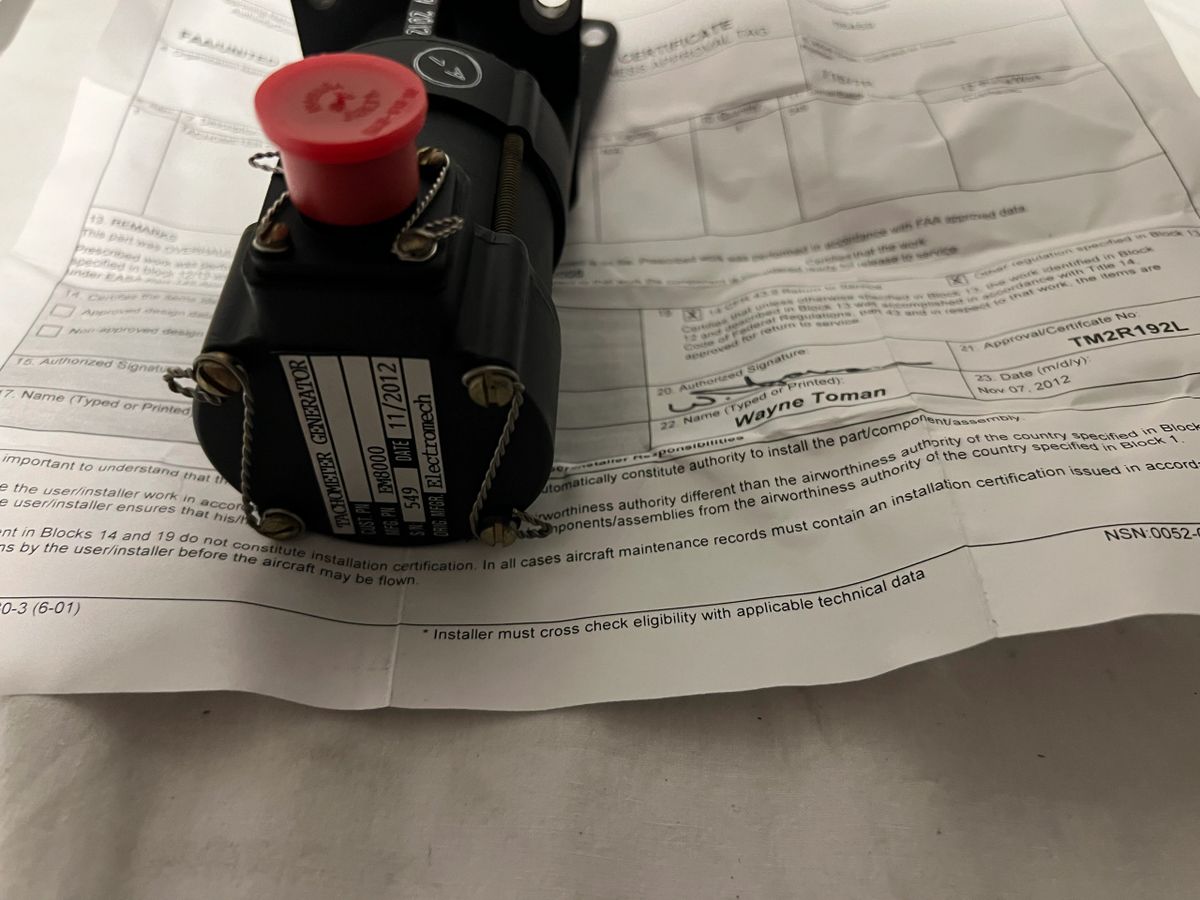 EM8000 Tach gen overhauled with 8130